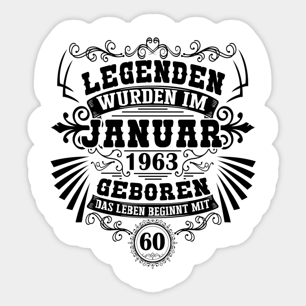 60. Geburtstag lustige Sprüche Jahrgang 1963 Geschenkideen Sticker
